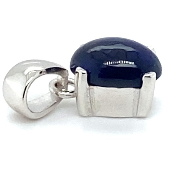 Blue Opal 2.52ct Platinum Solid Silver Pendant - Picture 5 of 6